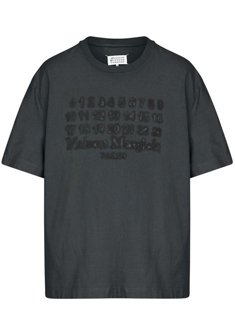 t-shirt logo ricamato unisex nera MAISON MARGIELA | S50GC0705 S24567969
